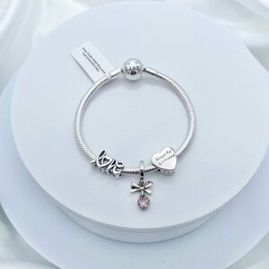 Linx Snake Chain Bracelet with Girlfriend Themed Charms
